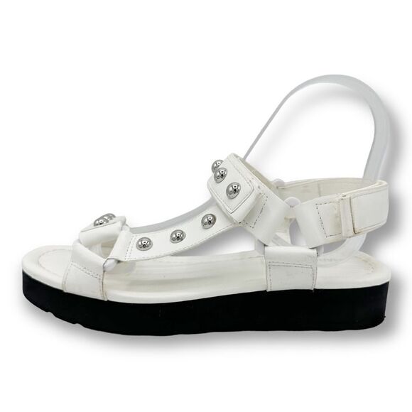 Marc Fisher Kizzy Sandal White Studded Platform Chunky Strap Sz 8 - Picture 2 of 11